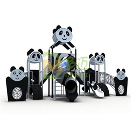 幼兒園熊貓造型塑料滑梯